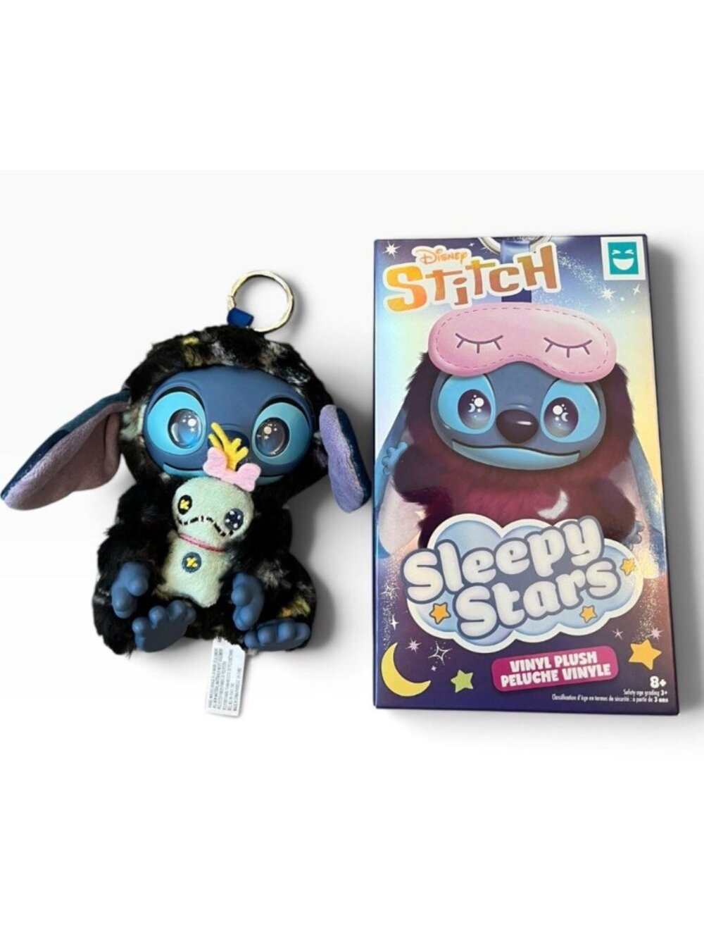 Disney Sleepy Stars Stitch & Scrump Vinyl Plush Clip On Collectible Open Box